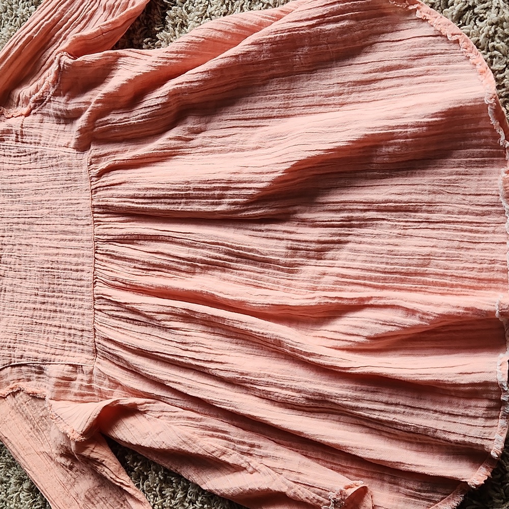 WE THE FREE Peach Long Sleeve Flowy Top wimans Size Small - Picture 8 of 13